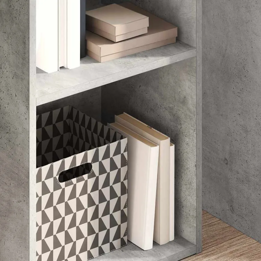 Bibliothèque gris béton 40x30x152 cm bois d'ingénierie - 3