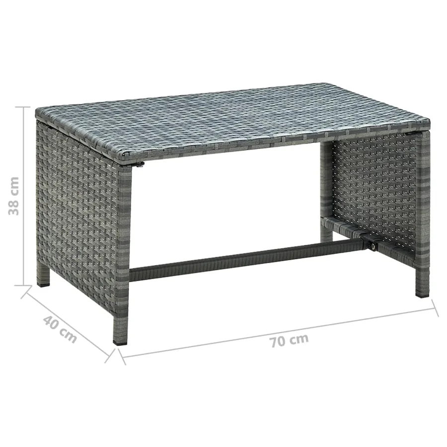 Salon de jardin 4 pcs avec coussins résine tressée gris - 12