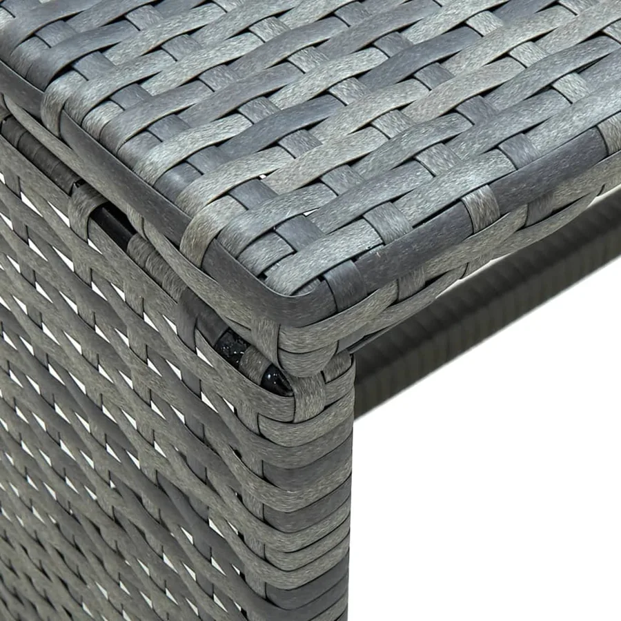 Salon de jardin 4 pcs avec coussins résine tressée gris - 9