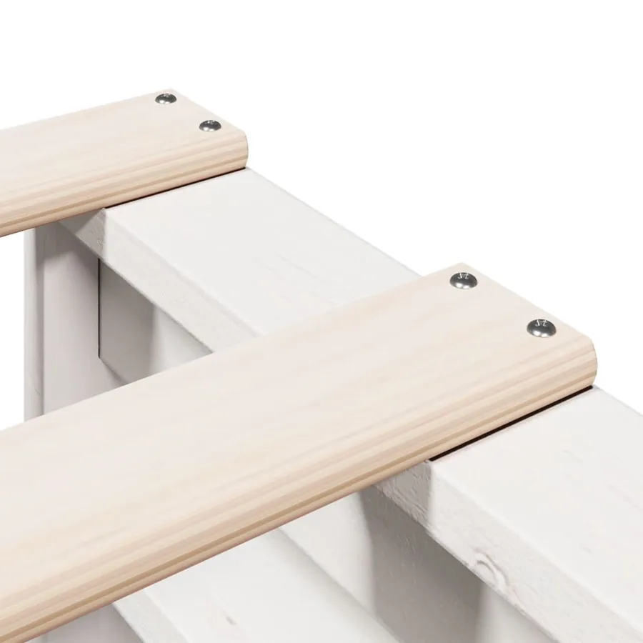 Lit bibliothèque sans matelas blanc 180x200 cm bois pin massif - 9