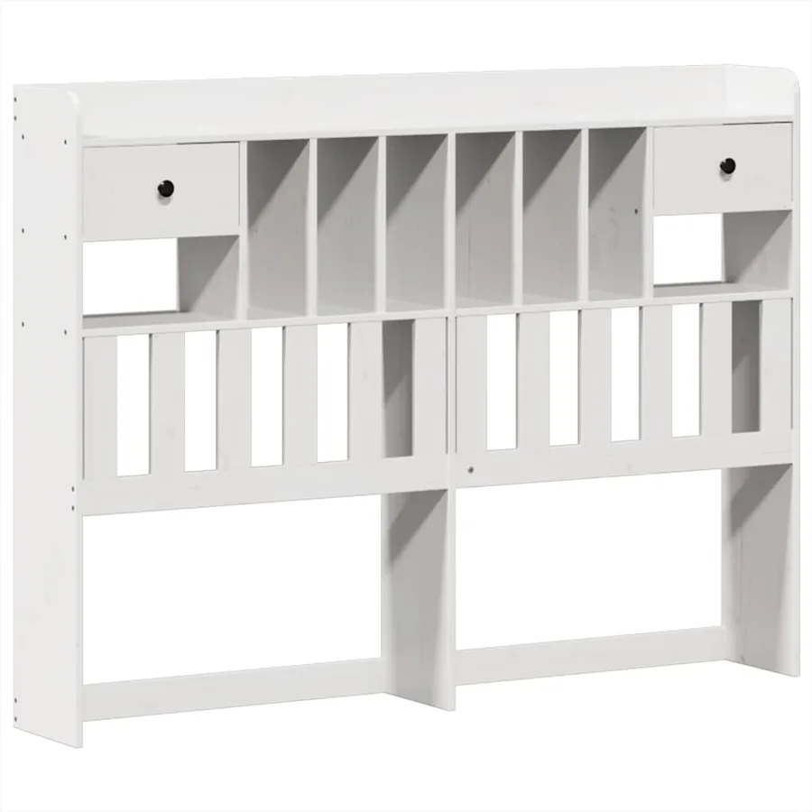 Cadre de lit sans matelas blanc 150x200 cm bois de pin massif - 6