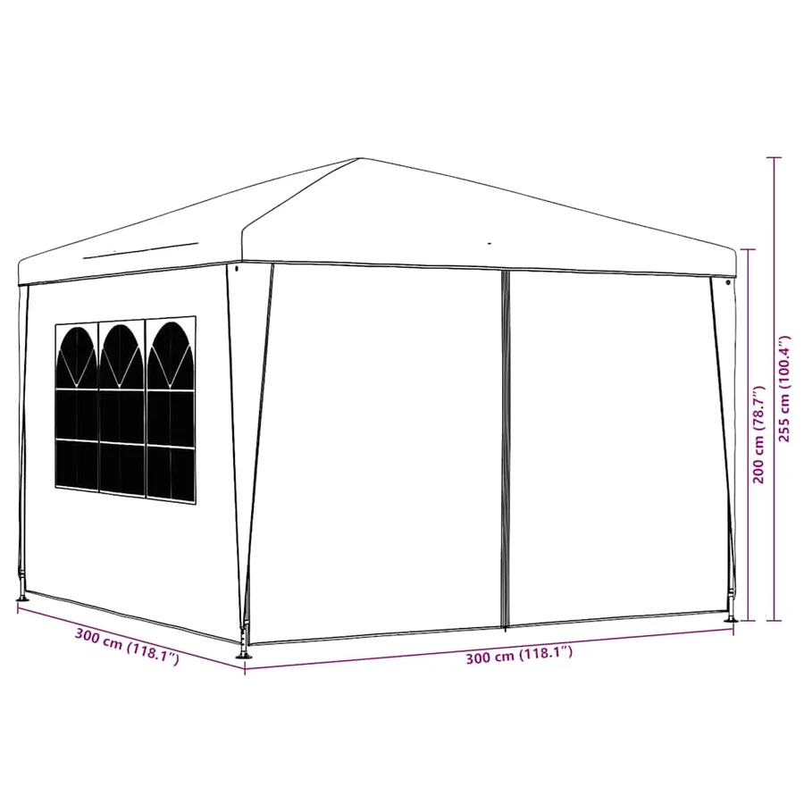 Tente de réception 3 x 3 m Anthracite - 11