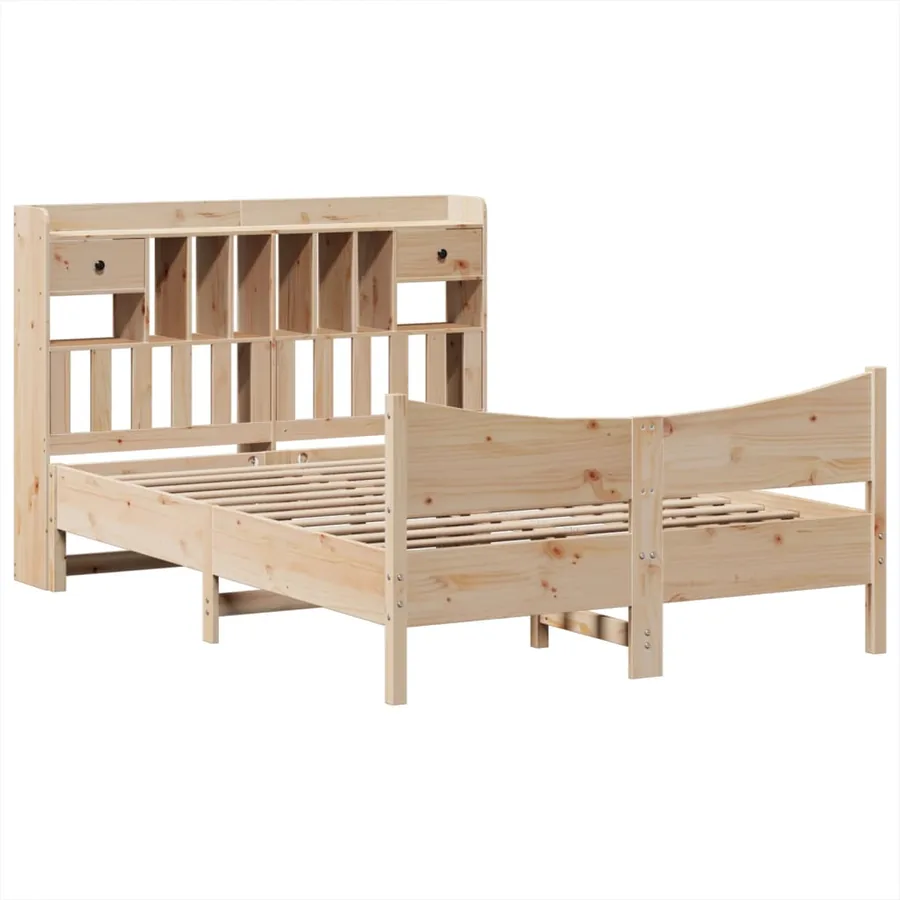 Cadre de lit sans matelas 140x190 cm bois de pin massif - 3