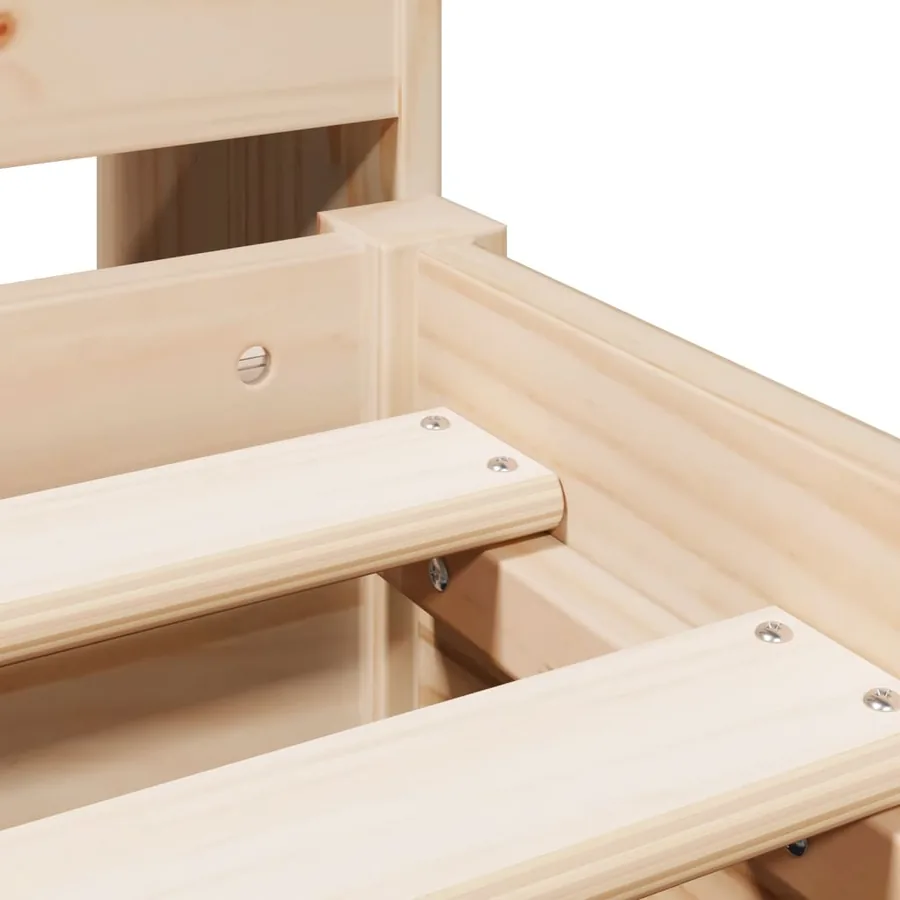 Lit bibliothèque sans matelas 140x190 cm bois de pin massif - 9