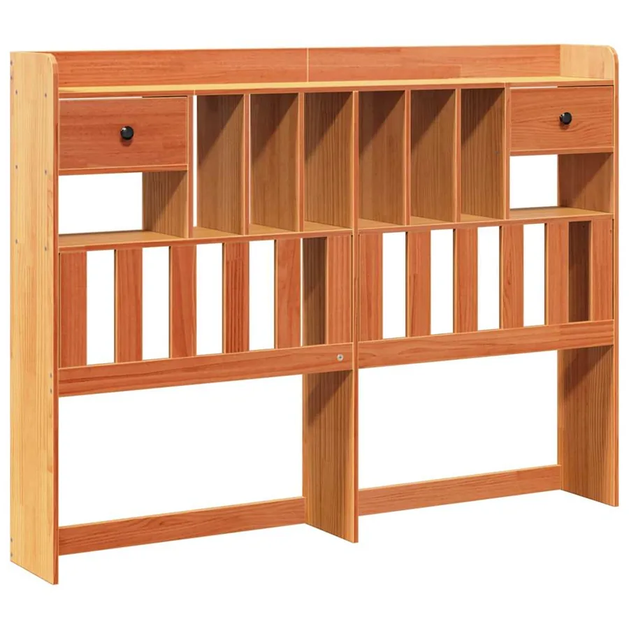 Tête de lit avec rangement cire marron 160cm bois massif de pin - 2