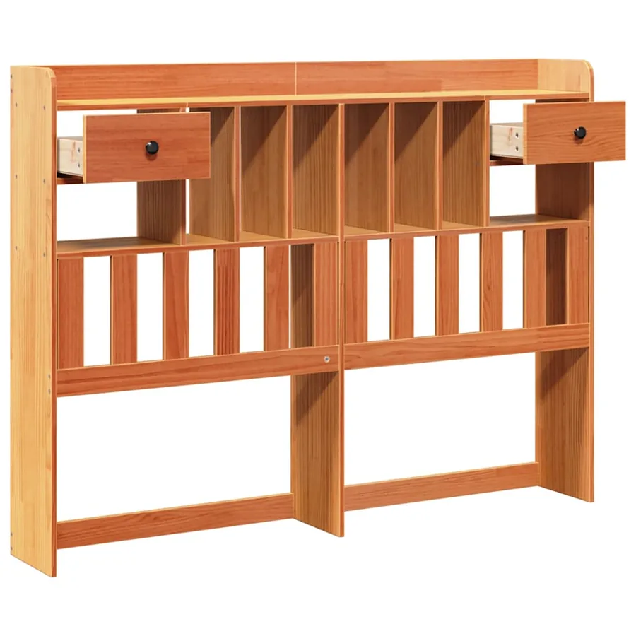 Tête de lit avec rangement cire marron 160cm bois massif de pin - 4