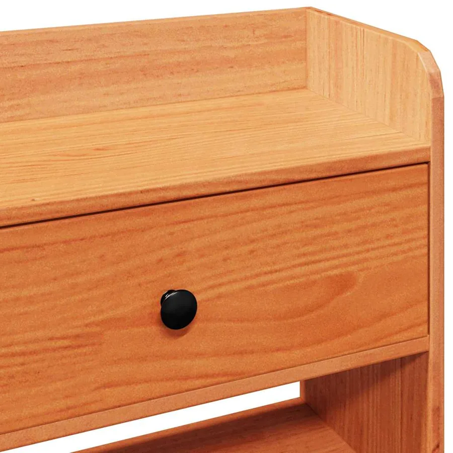 Tête de lit avec rangement cire marron 160cm bois massif de pin - 8
