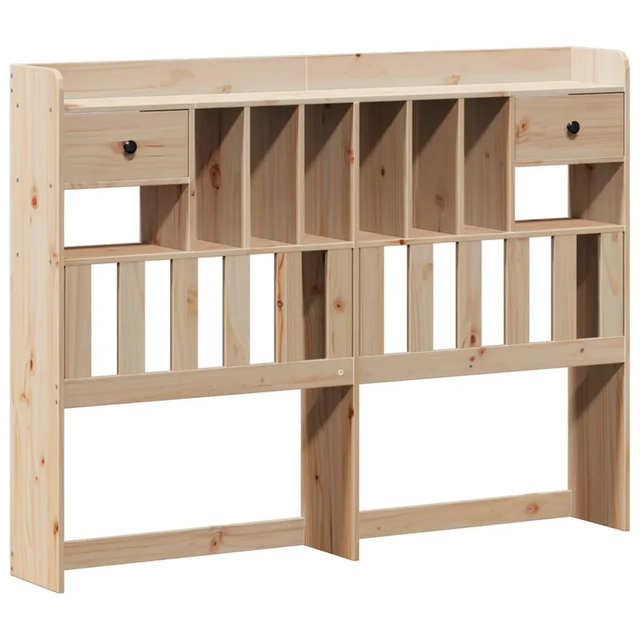 Lit bibliothèque sans matelas 140x200 cm bois massif de pin - 7