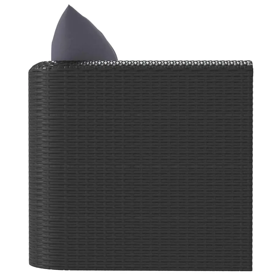 Fauteuil avec coussins Résine tressée Noir - 4