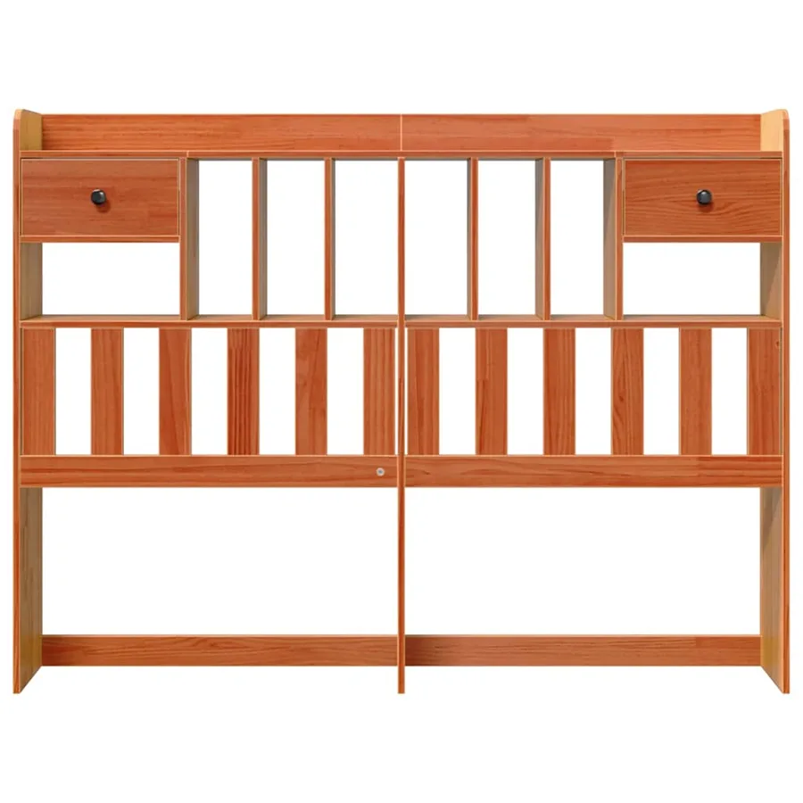 Tête de lit avec rangement cire marron 140cm bois massif de pin - 3