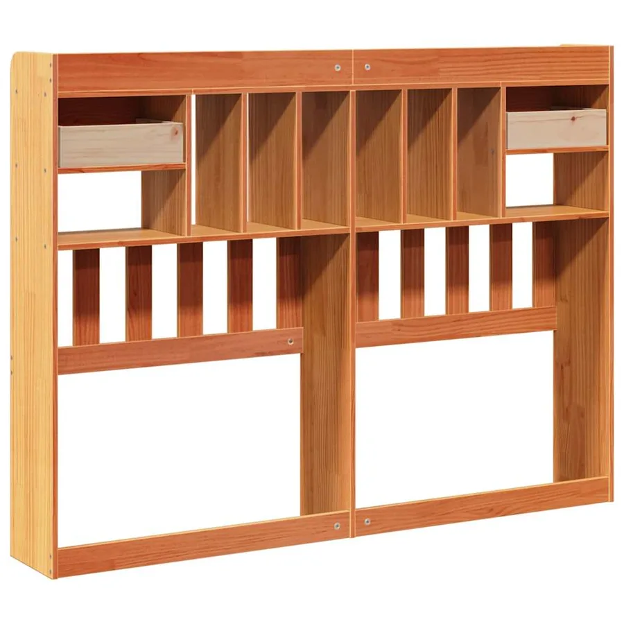 Tête de lit avec rangement cire marron 140cm bois massif de pin - 6