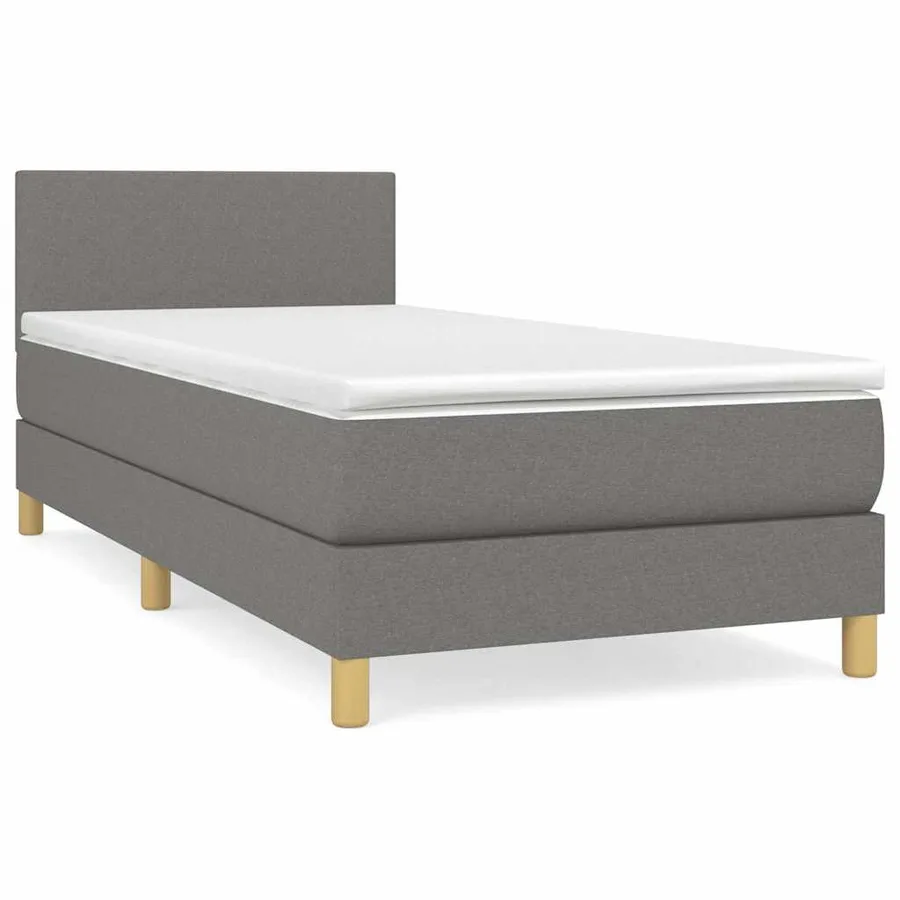 Sommier à lattes de lit avec matelas Gris foncé 80x200 cm Tissu - 2