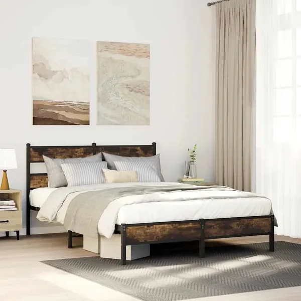 Cadre de lit sans matelas avec tête de lit 137x190 cm