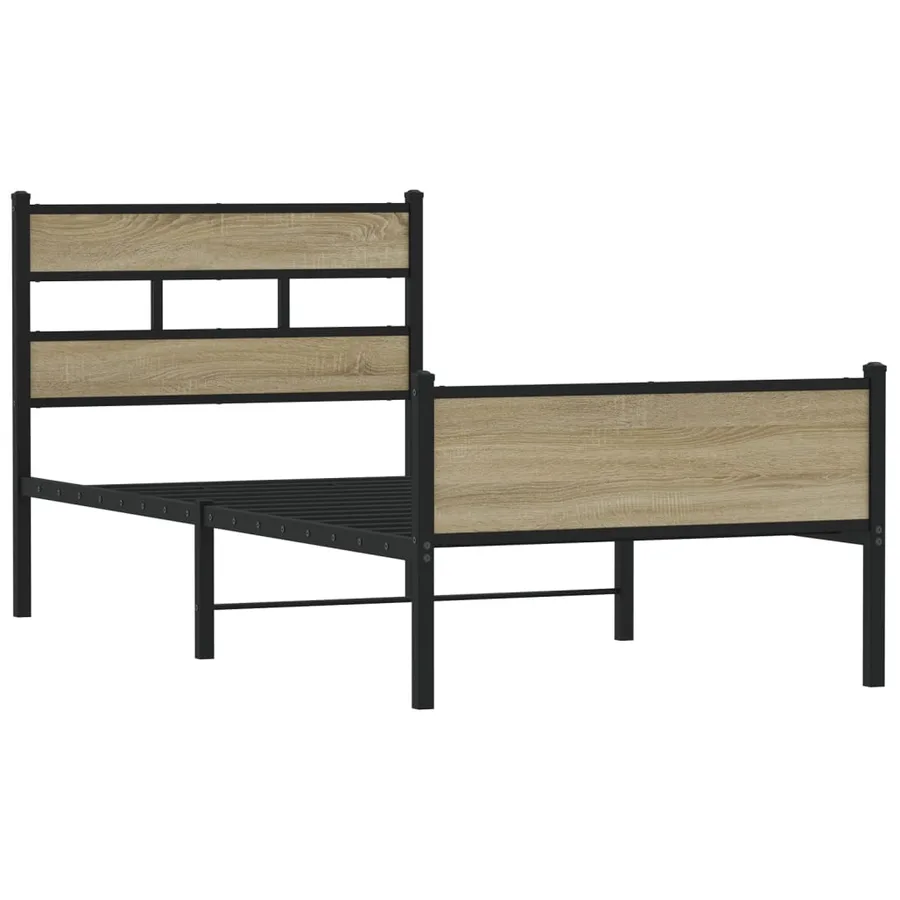 Cadre de lit sans matelas chêne sonoma 75x190 cm - 3