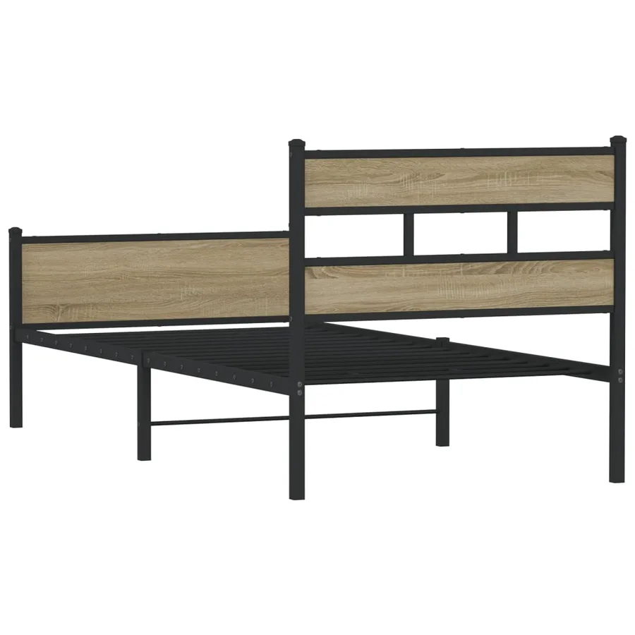 Cadre de lit sans matelas chêne sonoma 75x190 cm - 6