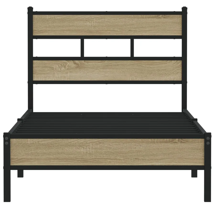 Cadre de lit sans matelas chêne sonoma 100x200 cm - 4