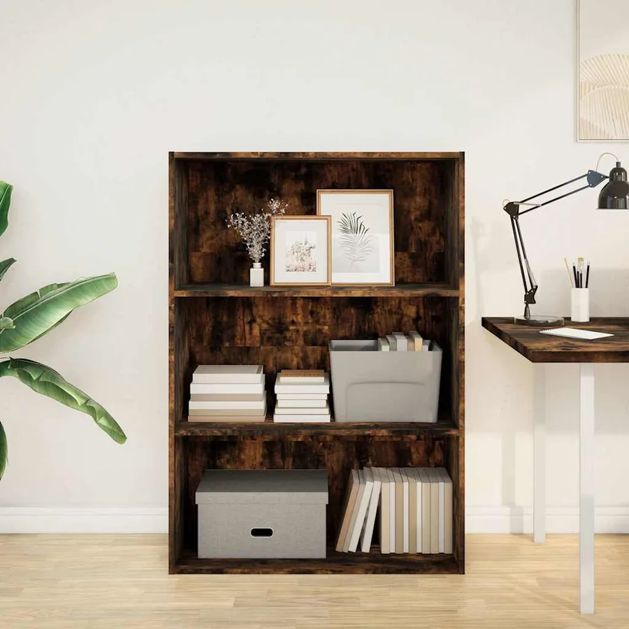 Bibliothèque chêne fumé 80x30x114 cm bois d'ingénierie - 3
