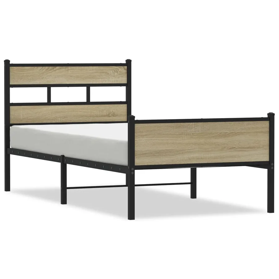 Cadre de lit sans matelas chêne sonoma 90x190 cm - 2