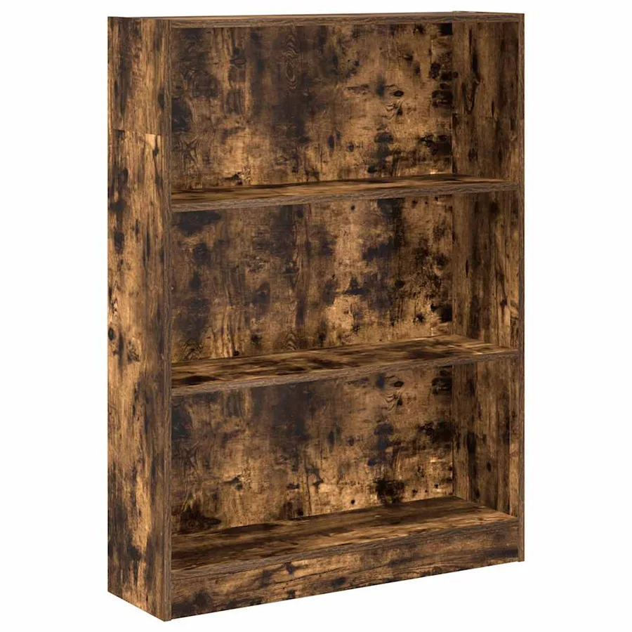 Bibliothèque chêne fumé 80x24x109 cm bois d'ingénierie - 2