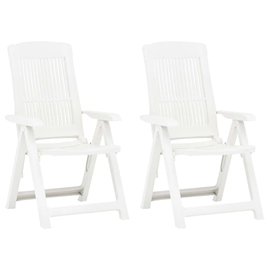 Chaises inclinables de jardin lot de 2 Plastique Blanc