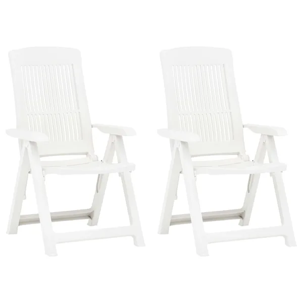 Chaises inclinables de jardin lot de 2 Plastique Blanc