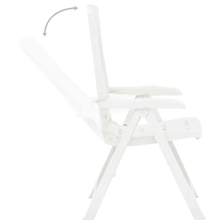 Chaises inclinables de jardin lot de 2 Plastique Blanc - 5