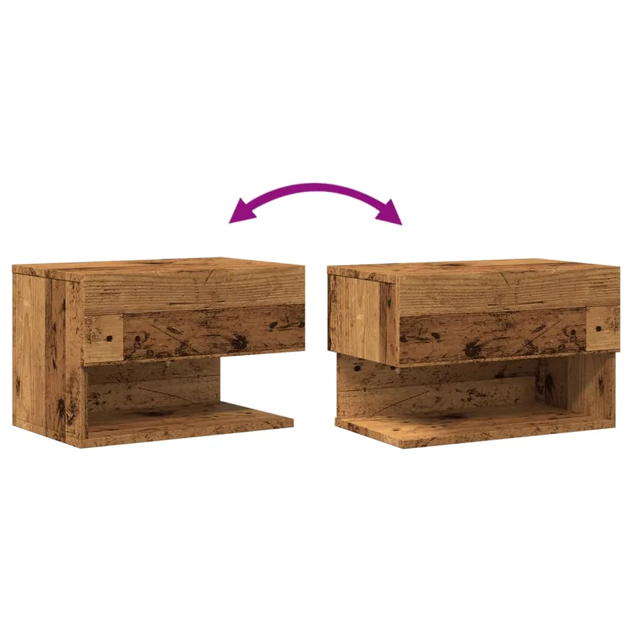 Table de chevet murale vieux bois - 10