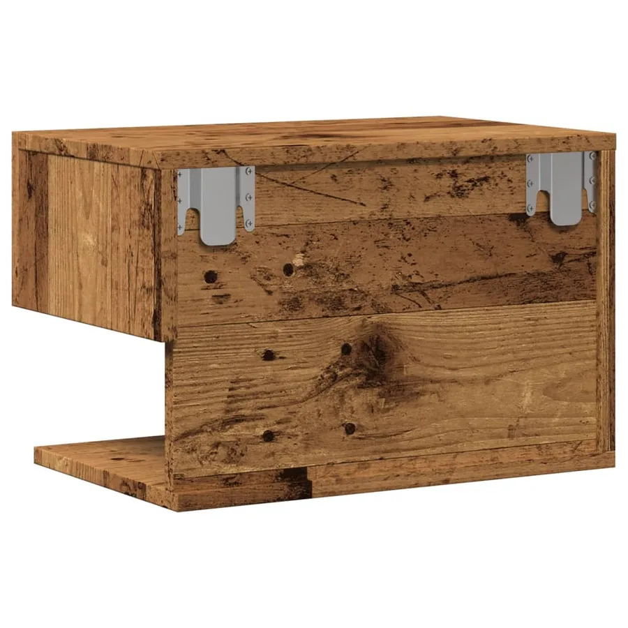 Table de chevet murale vieux bois - 5