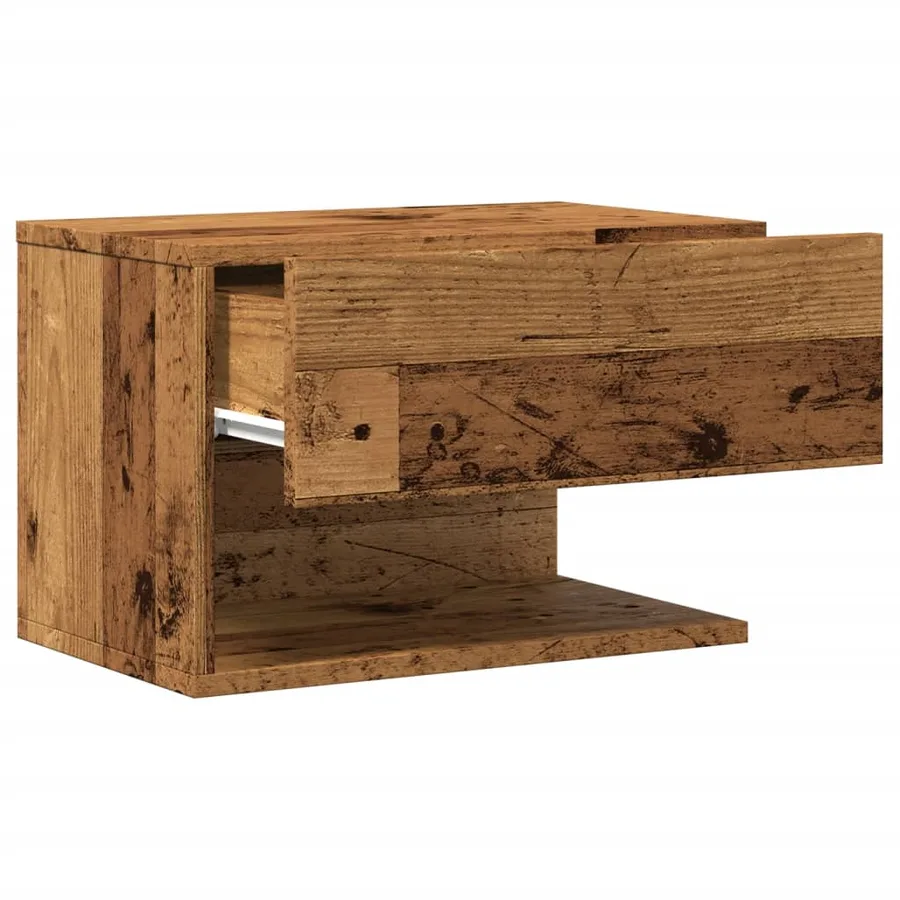 Table de chevet murale vieux bois - 9