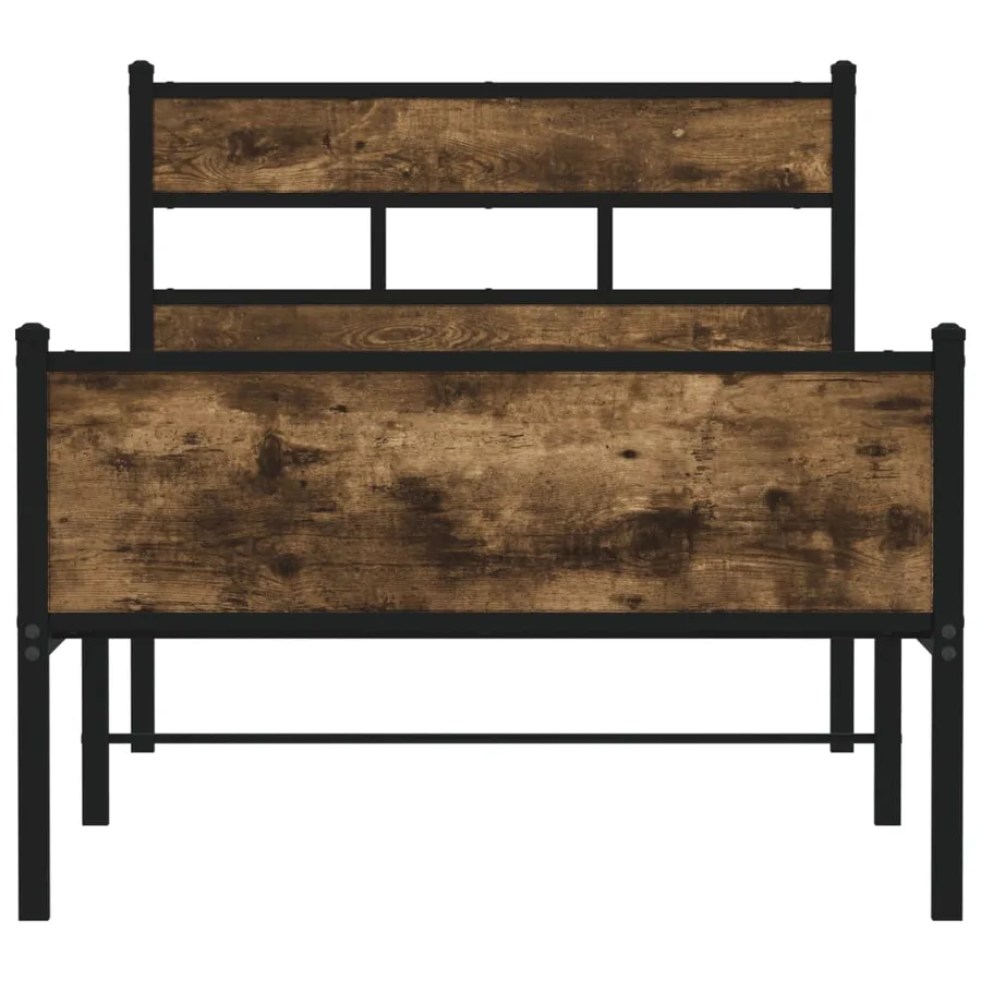 Cadre de lit sans matelas chêne fumé 90x190cm bois d'ingénierie - 4