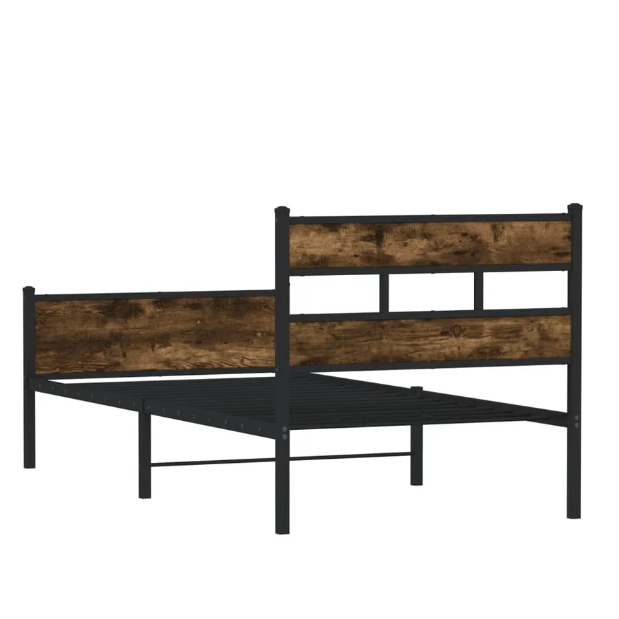 Cadre de lit sans matelas chêne fumé 90x190cm bois d'ingénierie - 6