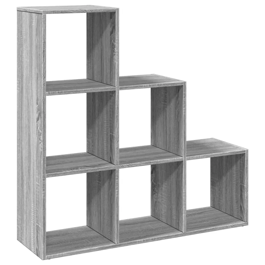Étagère séparatrice de pièce à 3 niveaux sonoma gris 99x29x99cm - 2