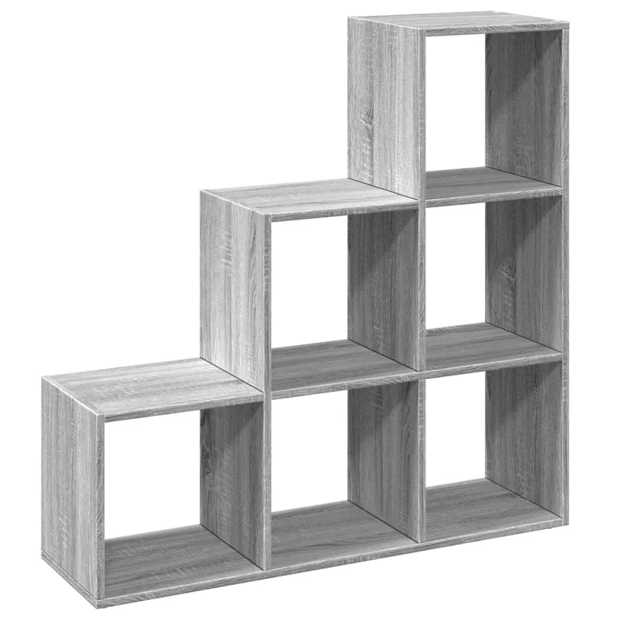 Étagère séparatrice de pièce à 3 niveaux sonoma gris 99x29x99cm - 6