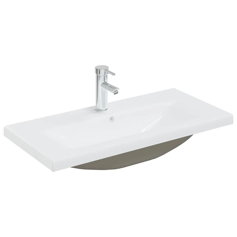 Meubles de salle de bain noir bois d'ingénierie - 9