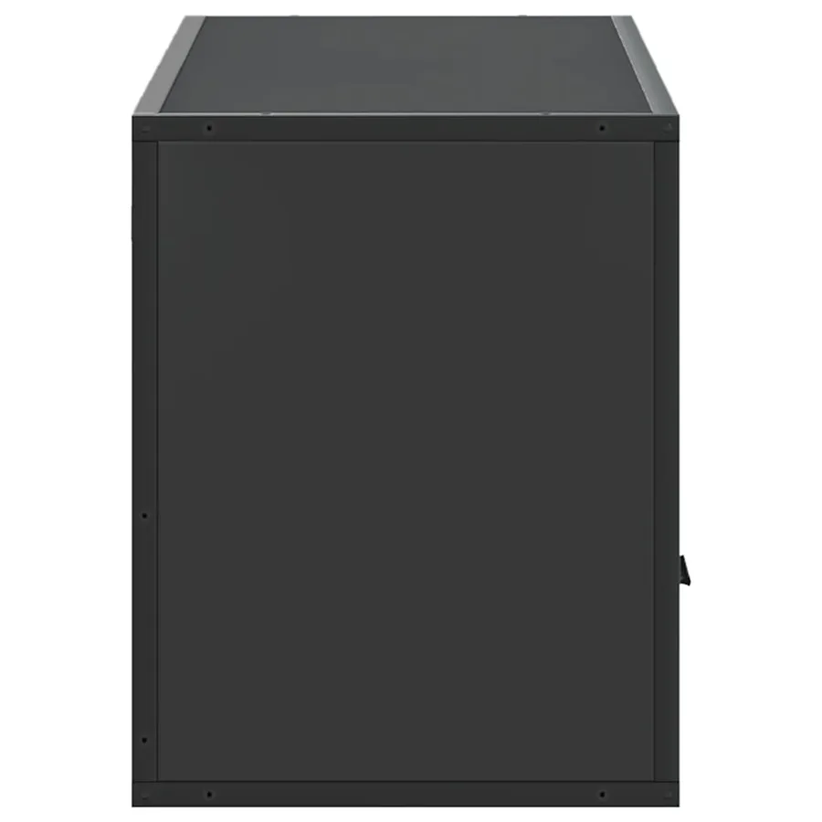 Meuble TV noir 100x31x39,5 cm bois d'ingénierie et métal - 5