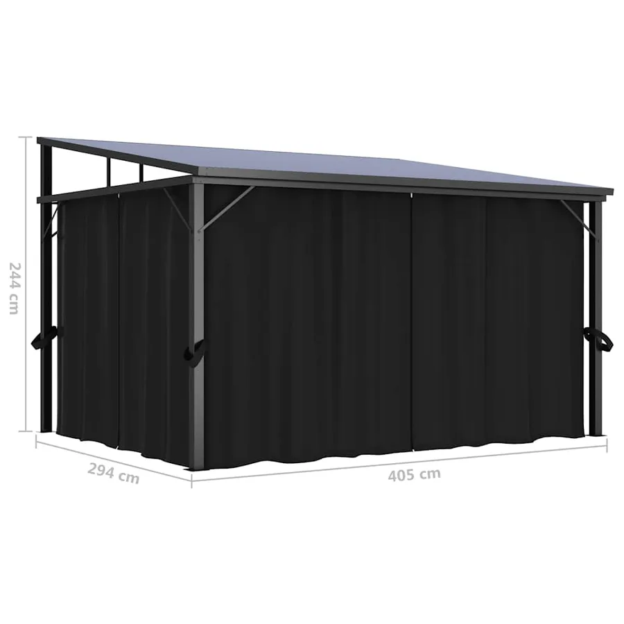 Belvédère avec rideau 405x294x244 cm Anthracite - 10