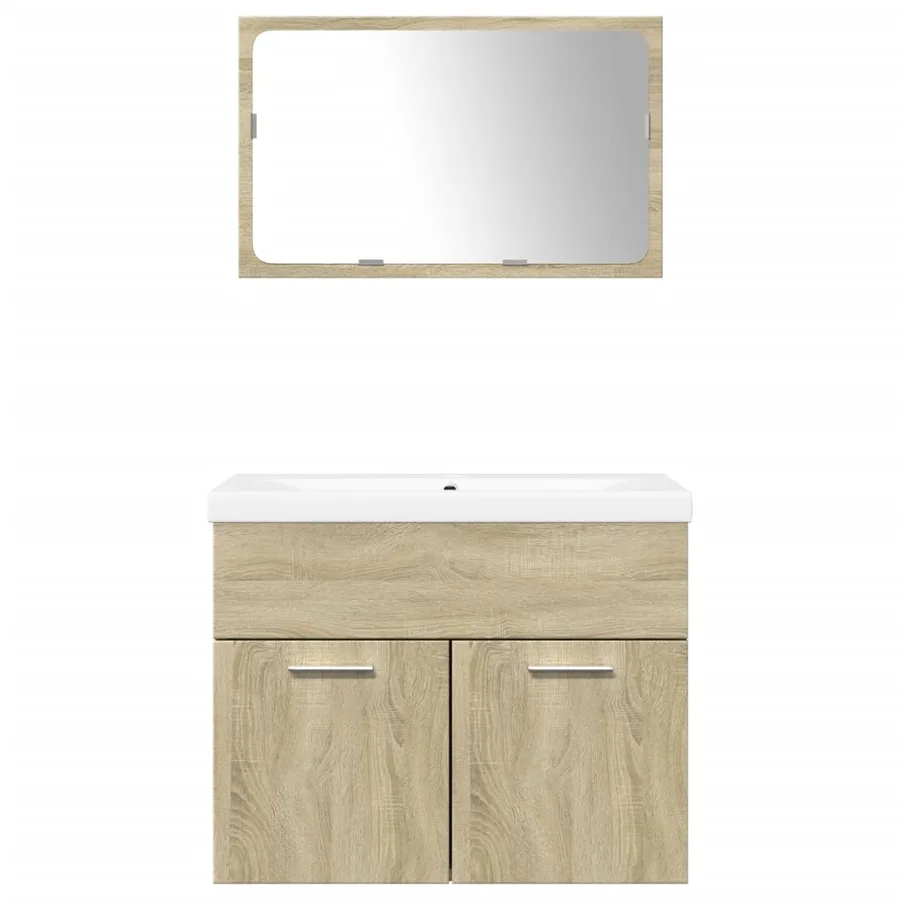 Ensemble de meubles de salle de bain 3 pcs chêne sonoma - 4