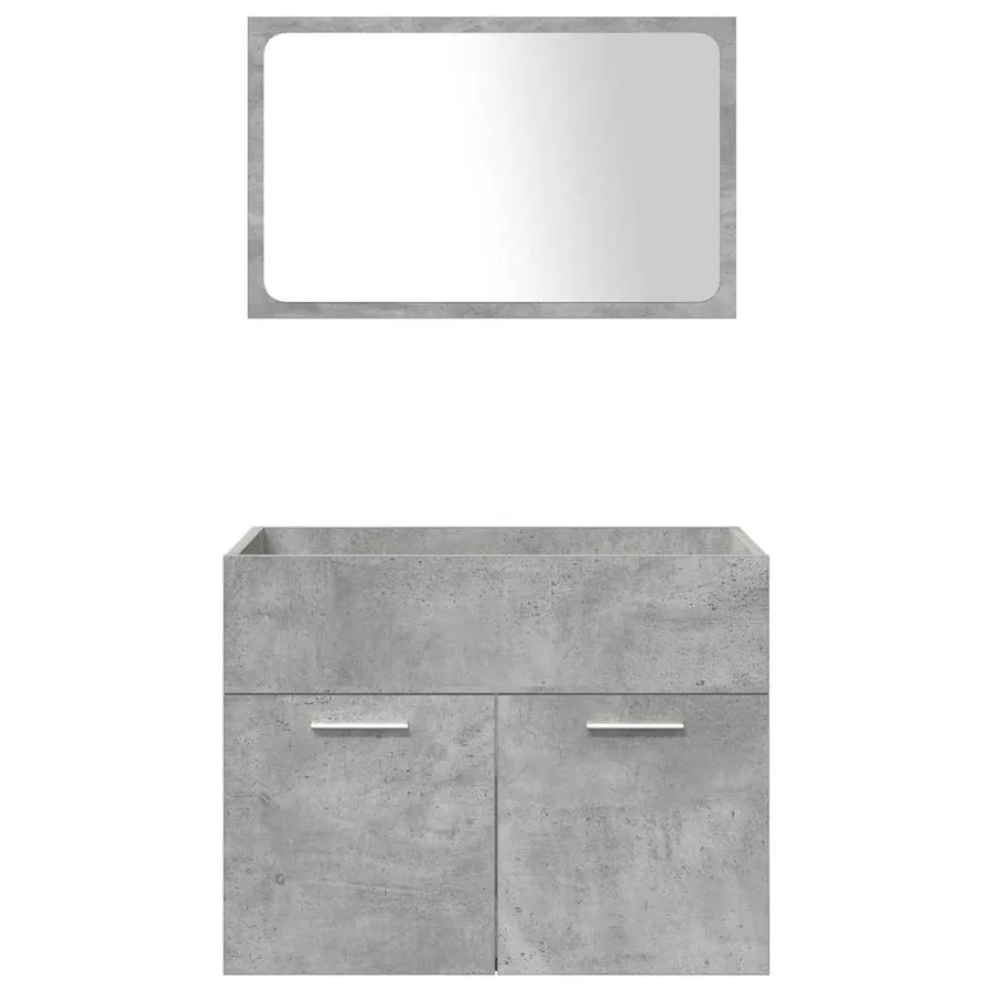 Ensemble de meubles de salle de bain 5 pcs gris béton - 6