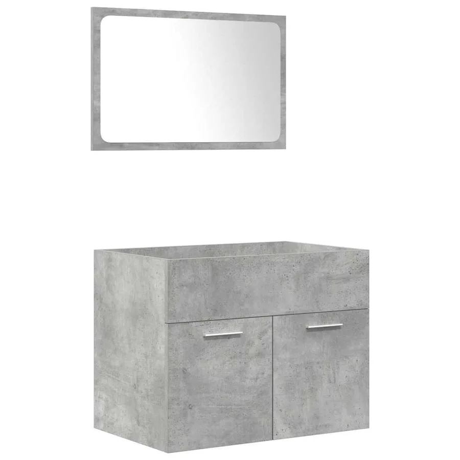 Ensemble de meubles de salle de bain 5 pcs gris béton - 7