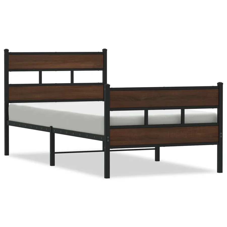 Cadre de lit sans matelas avec tête de lit pied de lit 75x190cm - 2
