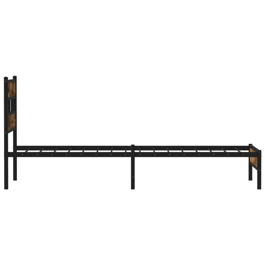 Cadre de lit sans matelas avec tête de lit chêne fumé 75x190 cm - 5