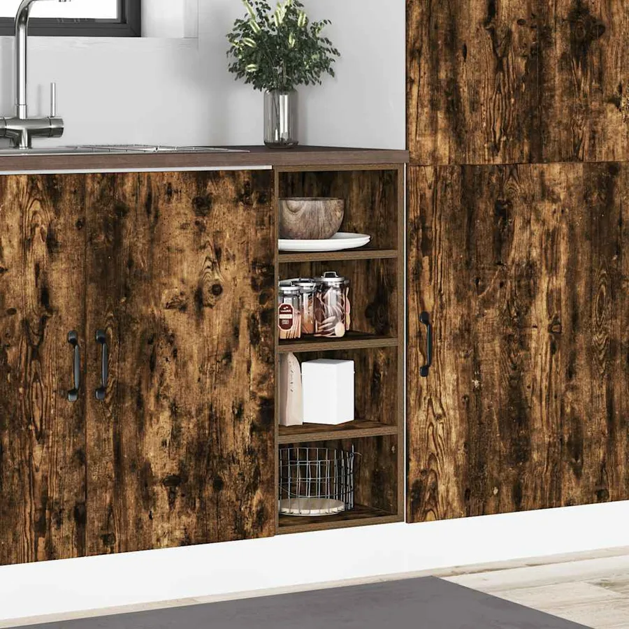 Meuble bas "Riga" Chêne fumé 30 x 44,5 x 81,5 cm Bois d'ingénierie - 3