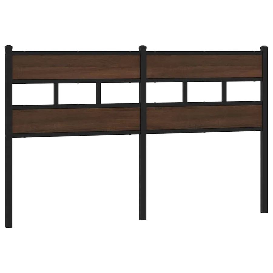 Tête de lit de remplacement chêne marron 160 cm acier et bois d'ingénierie - 2