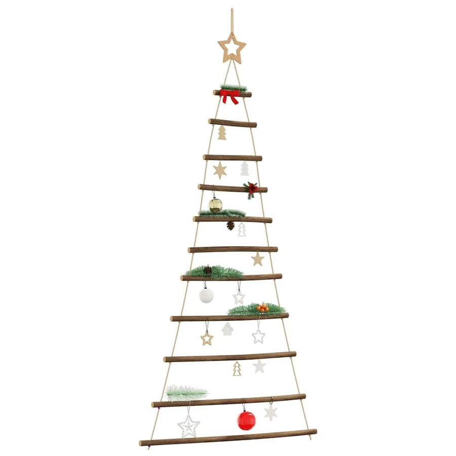 Sapin de Noël suspendu avec étoile supérieure 74 x 150 cm Branche naturelle