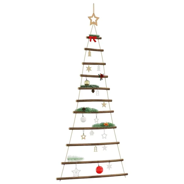 Sapin de Noël suspendu avec étoile supérieure 74 x 150 cm Branche naturelle
