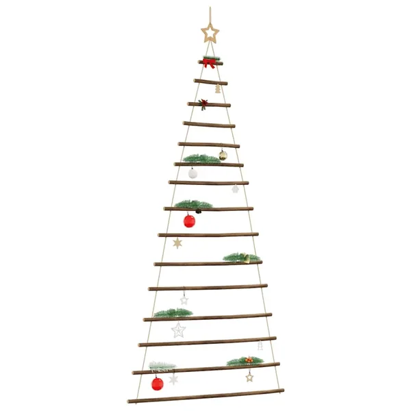 Sapin de Noël suspendu avec étoile supérieure 100 x 210 cm Branche naturelle
