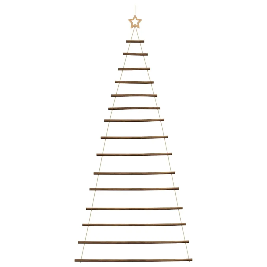 Sapin de Noël suspendu avec étoile supérieure 100 x 210 cm Branche naturelle - 4