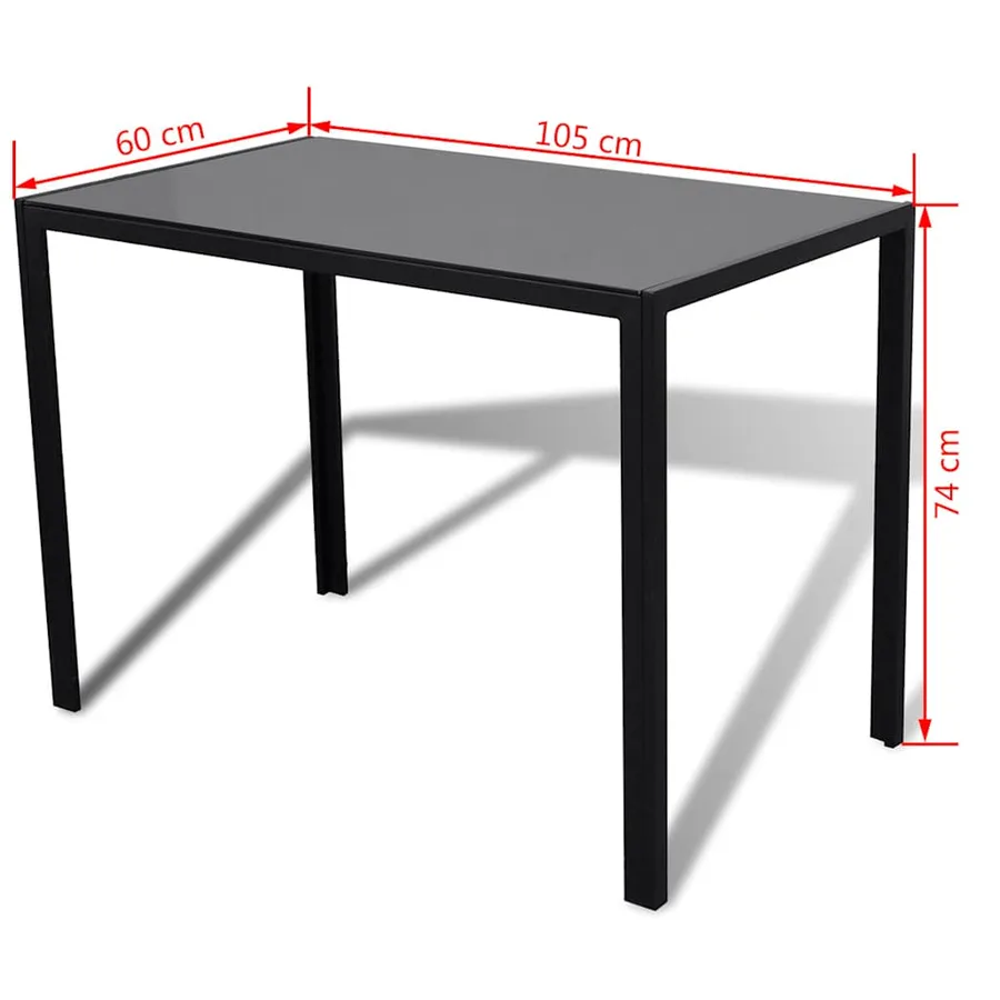 Ensemble de table pour salle à manger cinq pièces noir - 6