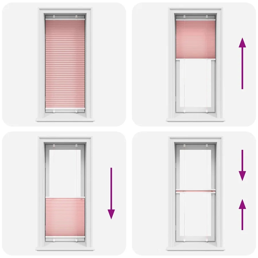 Store plissé rose 65x100 cm largeur du tissu 64,4 cm polyester - 7