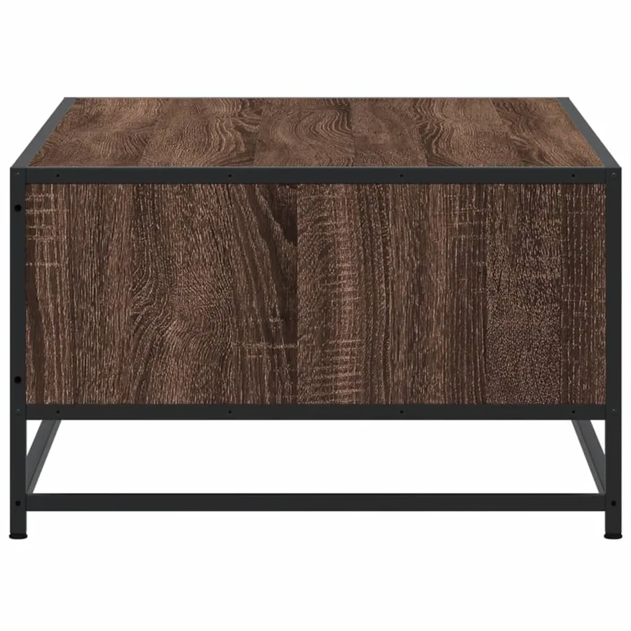 Table basse chêne marron 100x57x35cm bois d'ingénierie et métal - 6